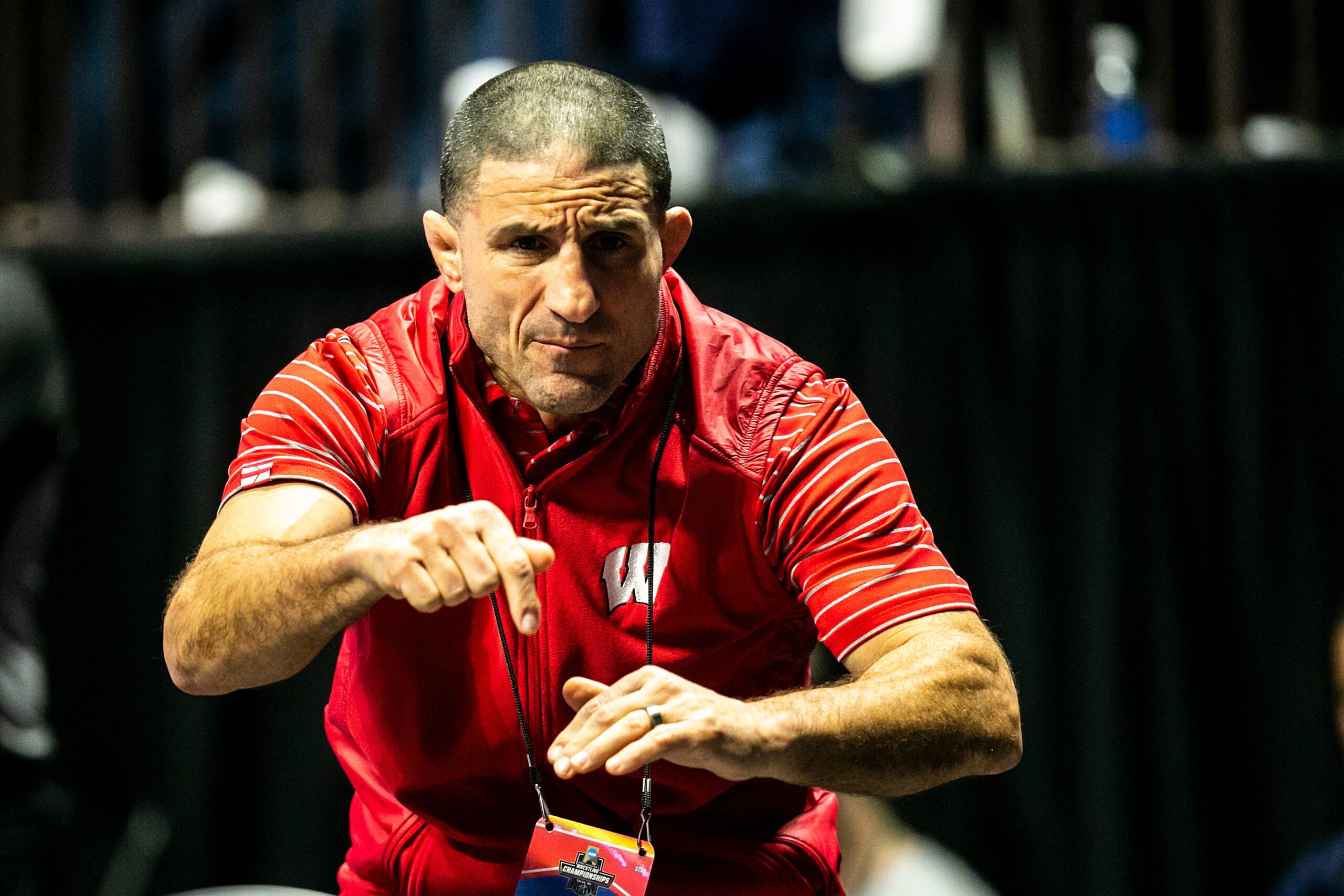 Wisconsin Badgers wrestling coach Chris Bono