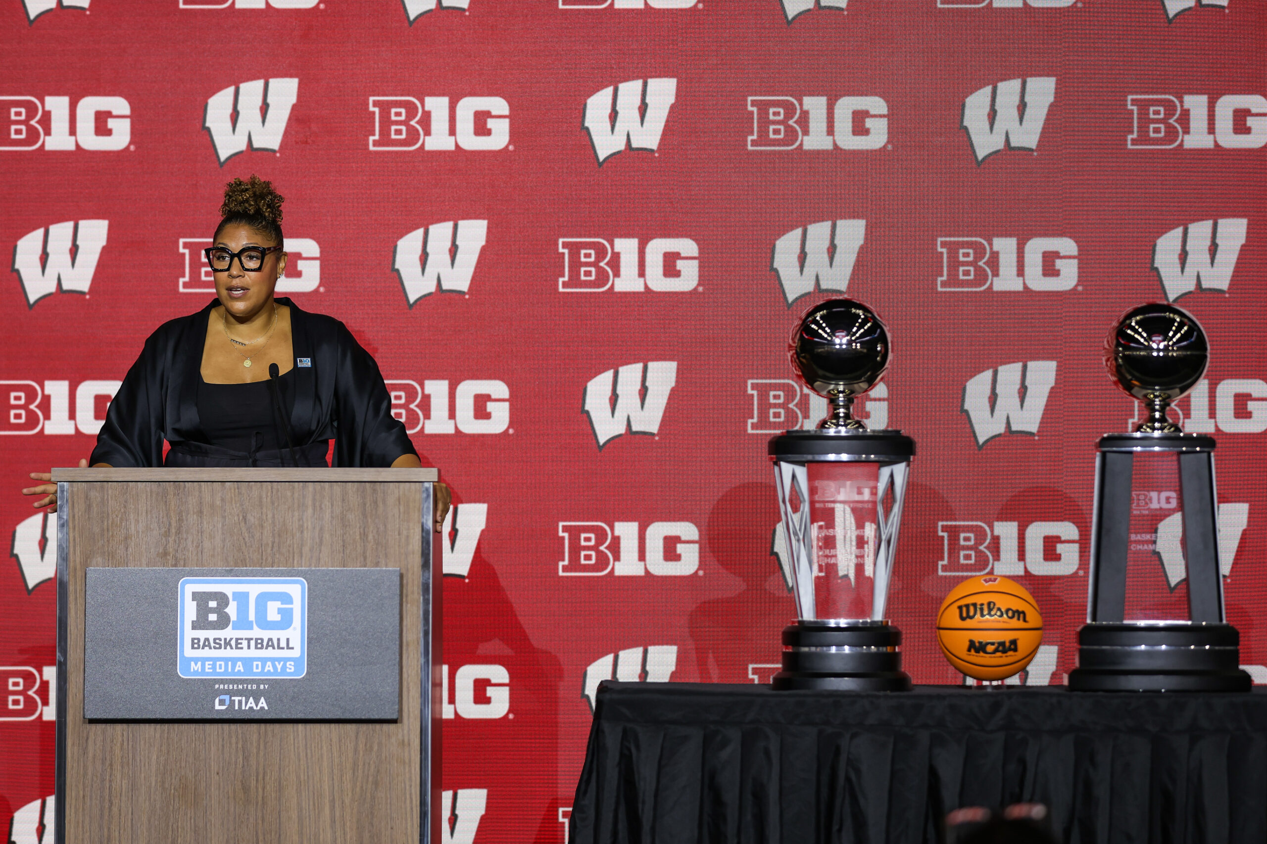 Wisconsin Badgers women's basketball head coach Marisa Moseley