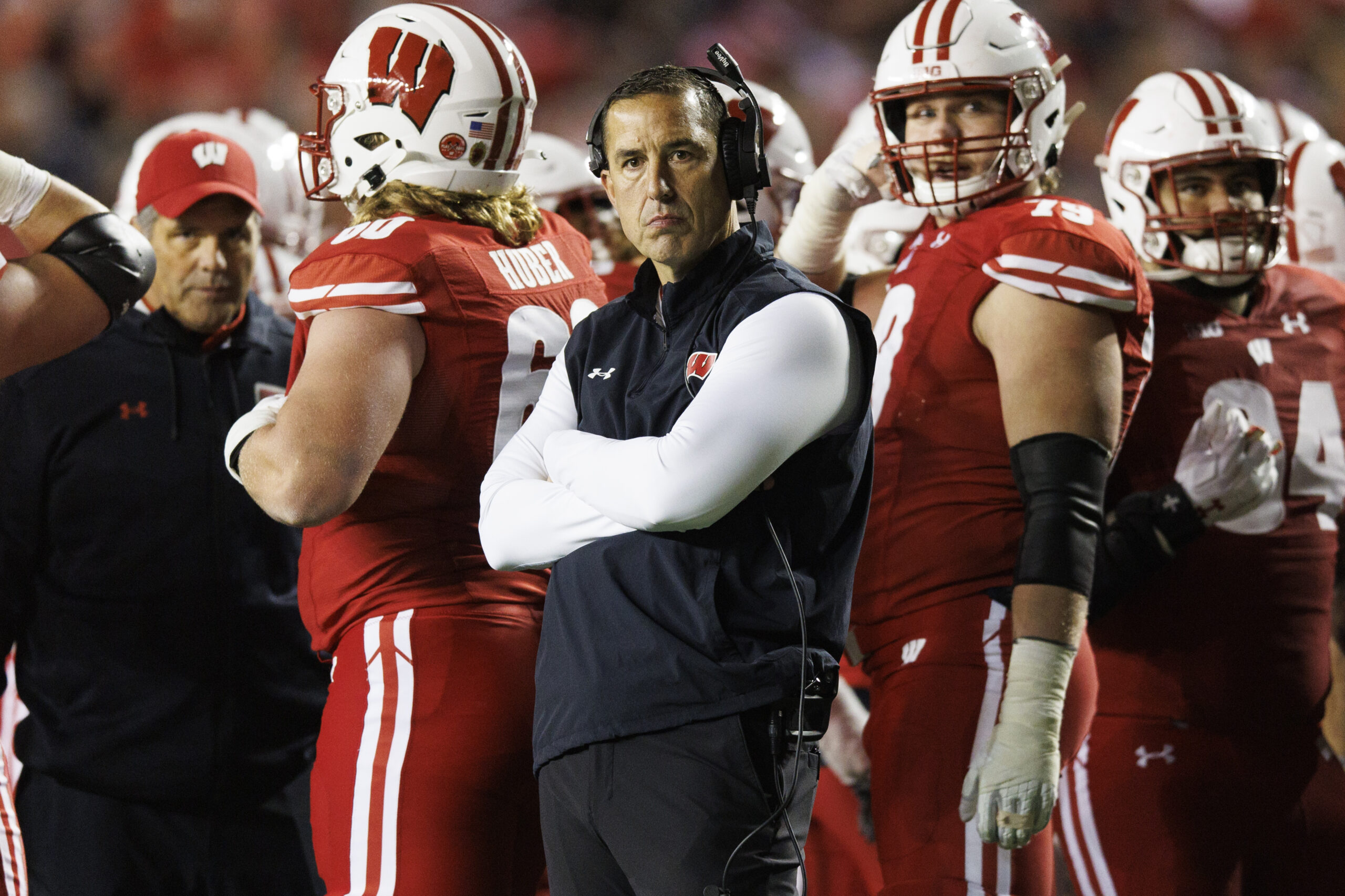 Wisconsin Badgers football head coach Luke Fickell on the sidelines vs. Ohio State